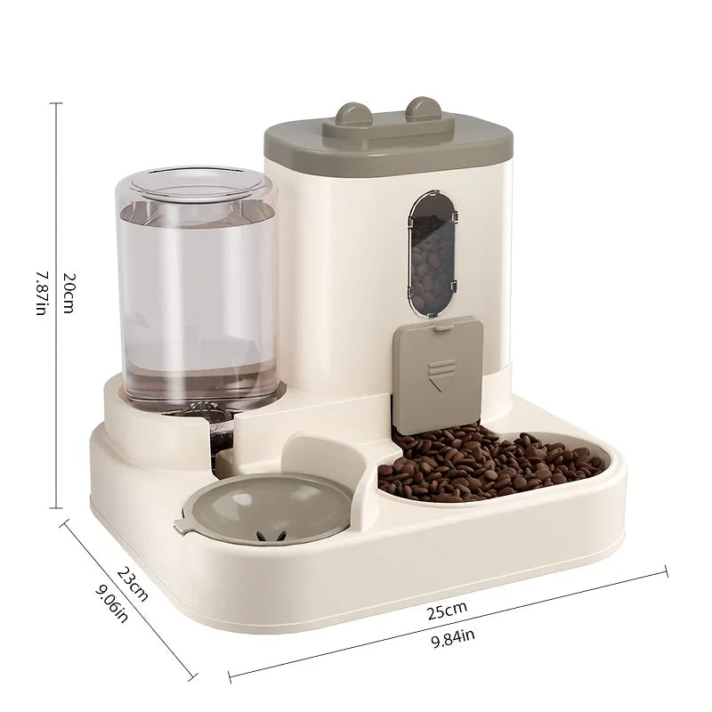 Automatic Pet Feeder - 2 in 1 Dog and Cat Feeder with Water Dispenser