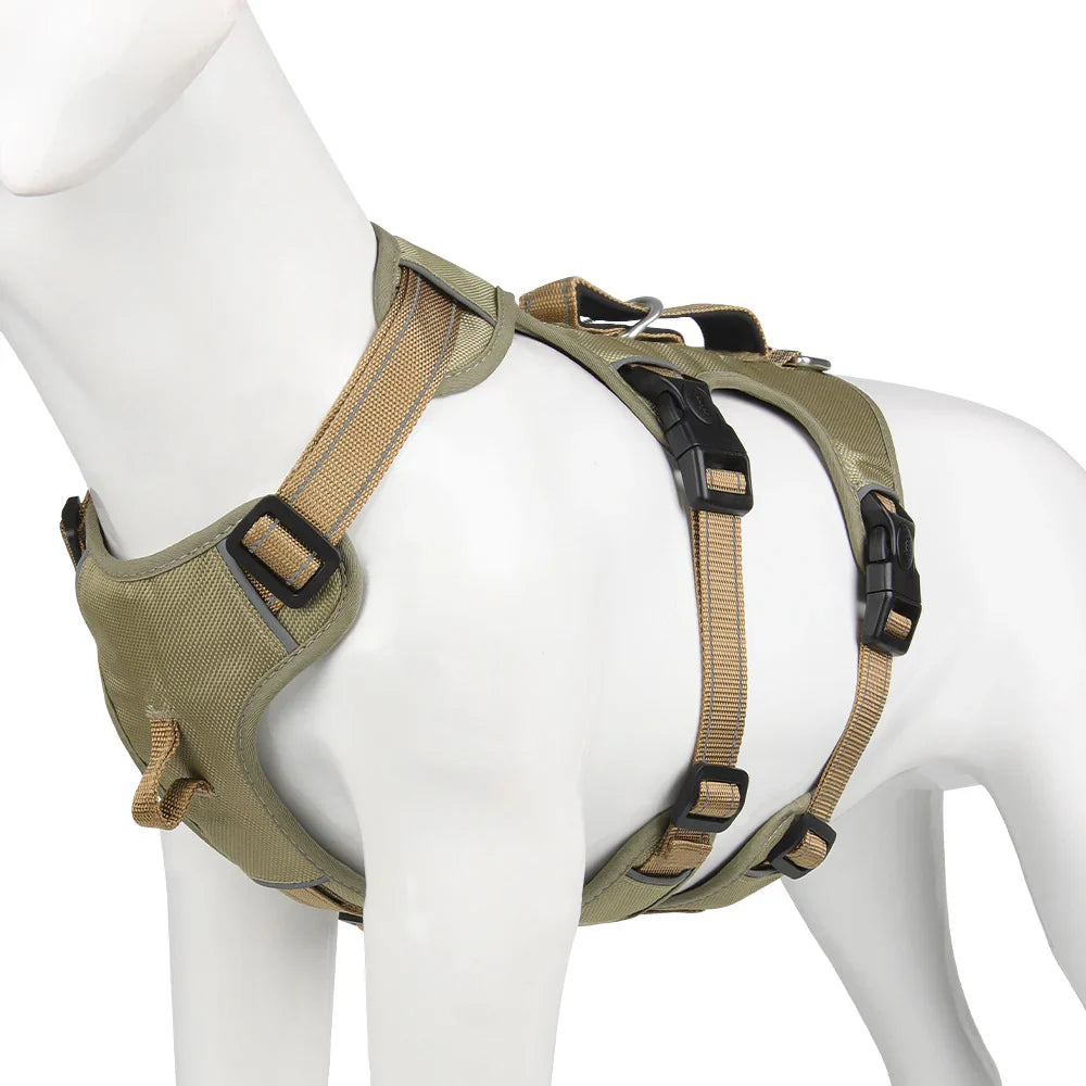 Reflective Tactical Dog Harness No Pull Adjustable For Walking