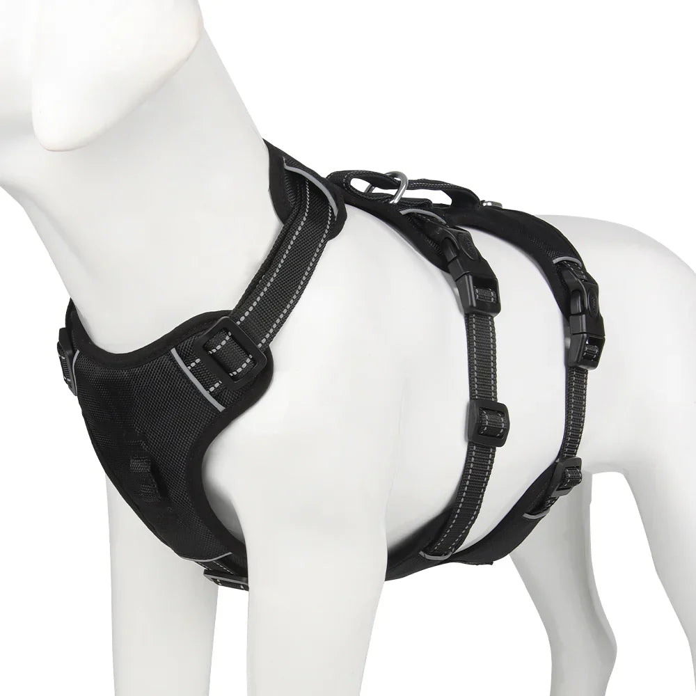 Reflective Tactical Dog Harness No Pull Adjustable For Walking