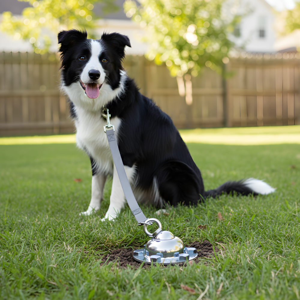 Dog Ground Stake Anchor Tie Out Leash Holder Outdoor Yard