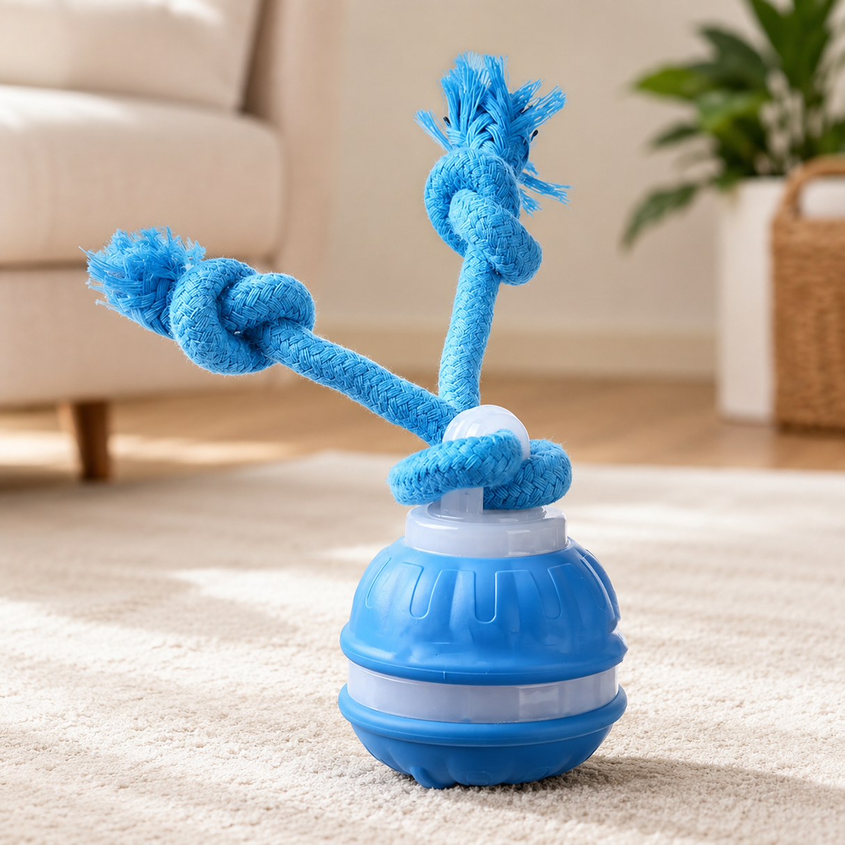 Pet Toy - Interactive Dog and Cat Toy Ball With Rope