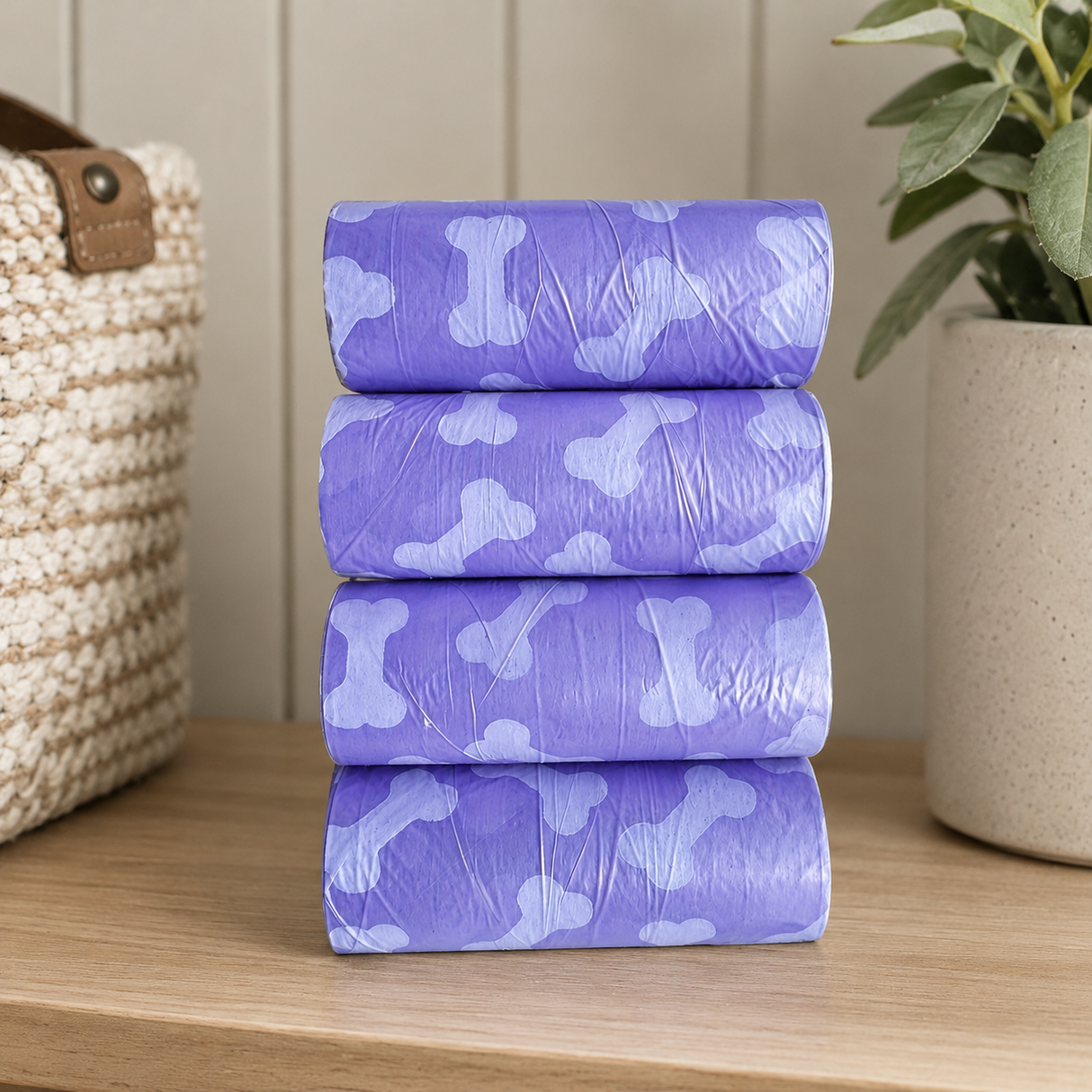 Dog Waste Bags - 4Rolls/60Pcspcs Portable Doggie Bags, Outdoor Poop Bags, Leak Proof Bags