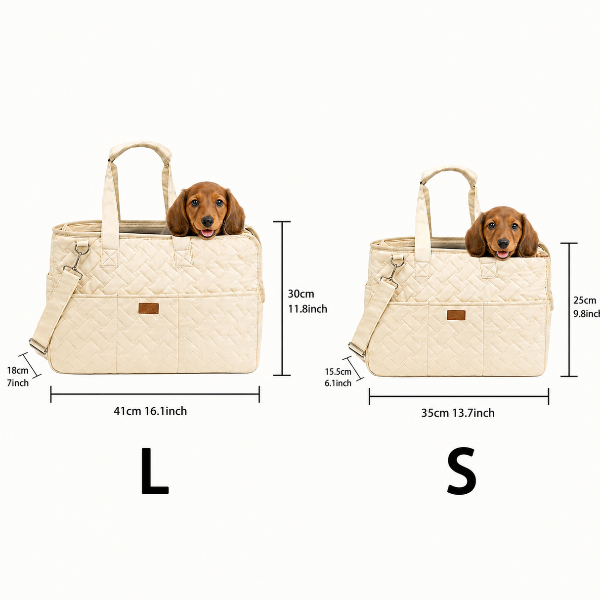 Dog Carrier Bag Quilted Travel Tote with Handles
