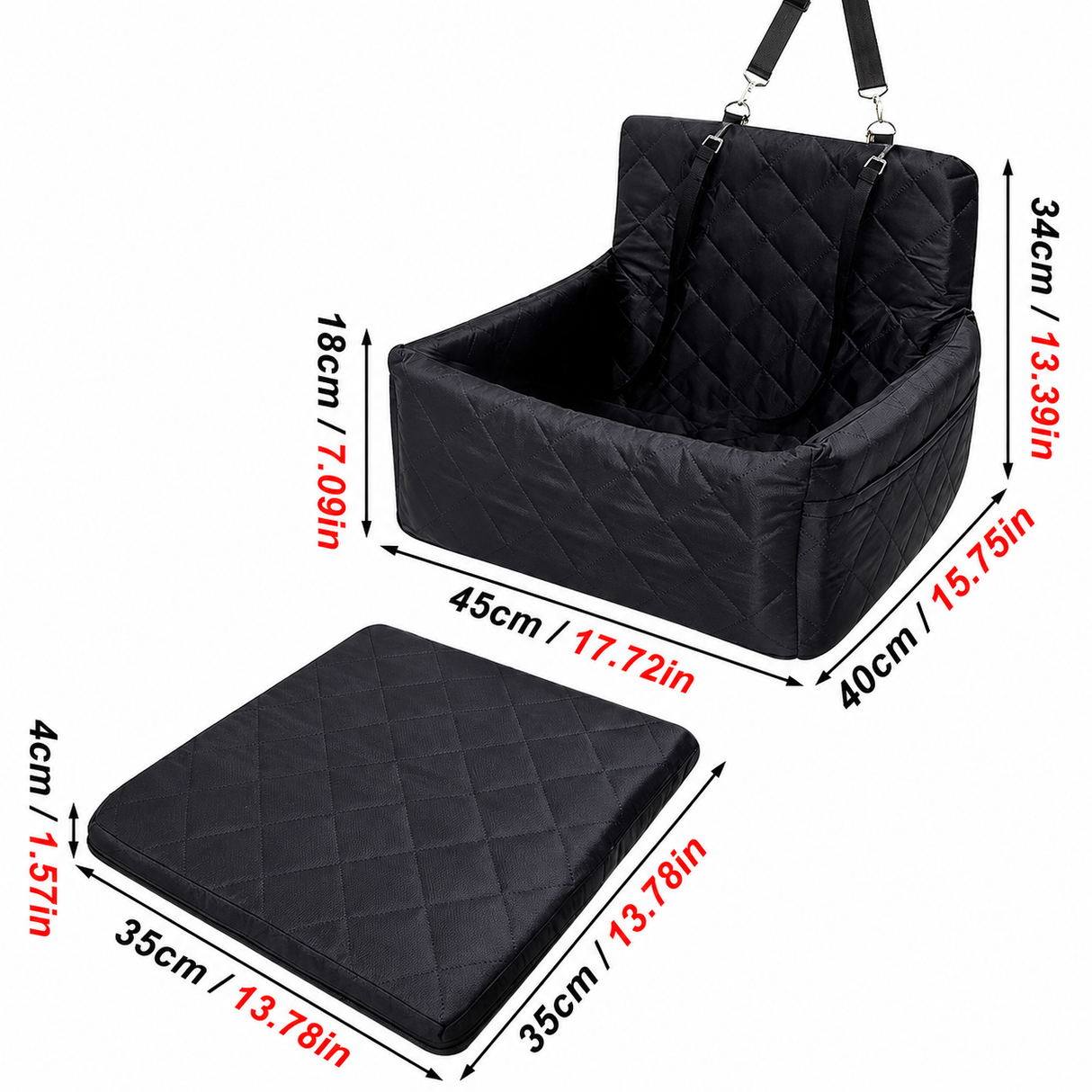 Dog Car Seat - Booster Travel Dog Car Carrier Seat