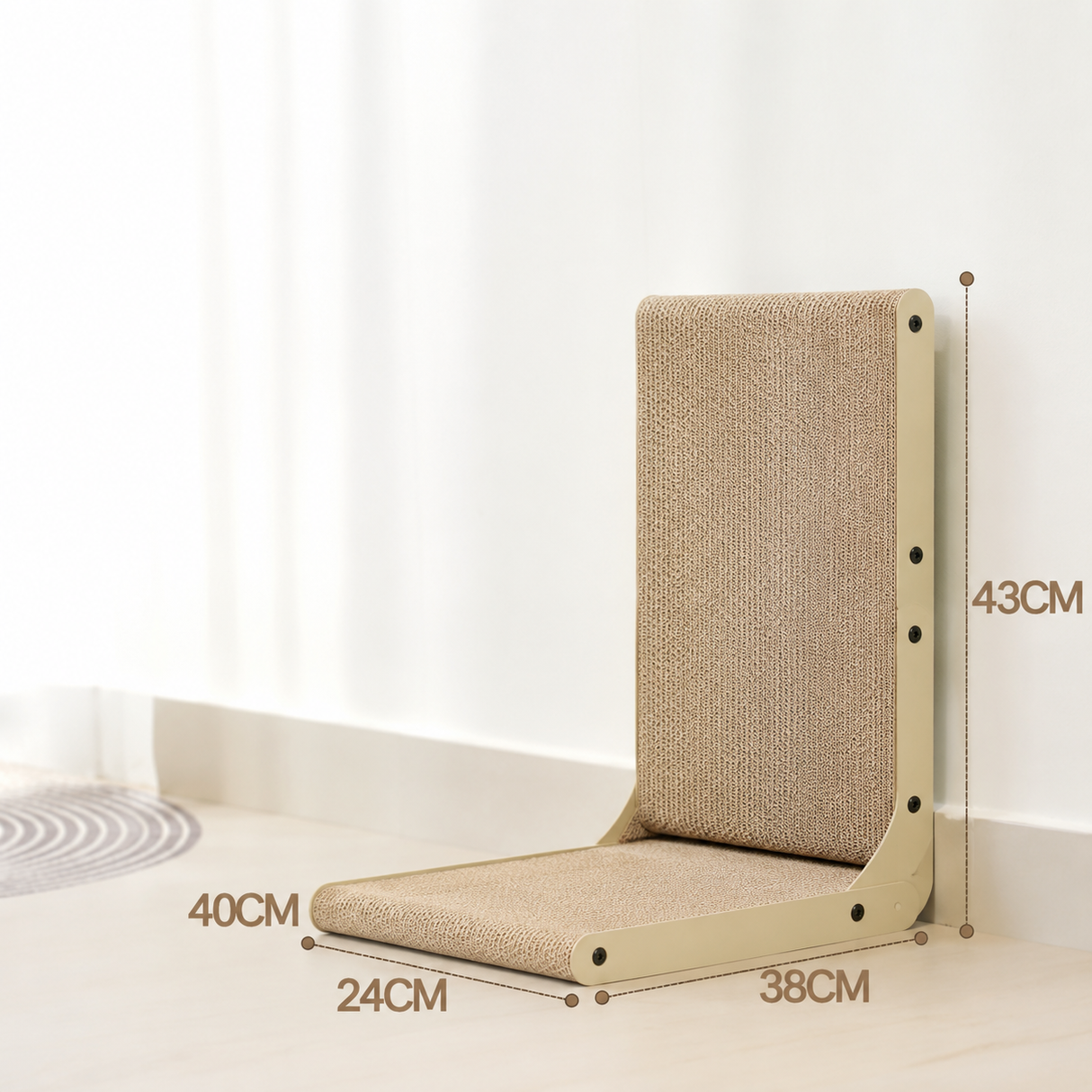Cat Scratching Post Large Vertical Cardboard Scratcher Wooden Frame