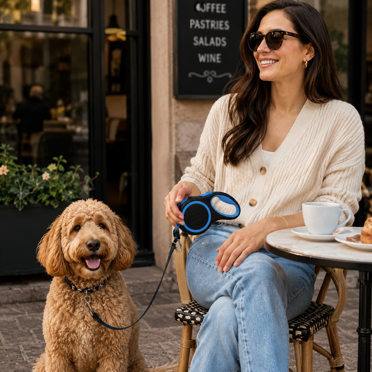 Retractable Dog Leash Ergonomic Loop Handle With Auto Lock