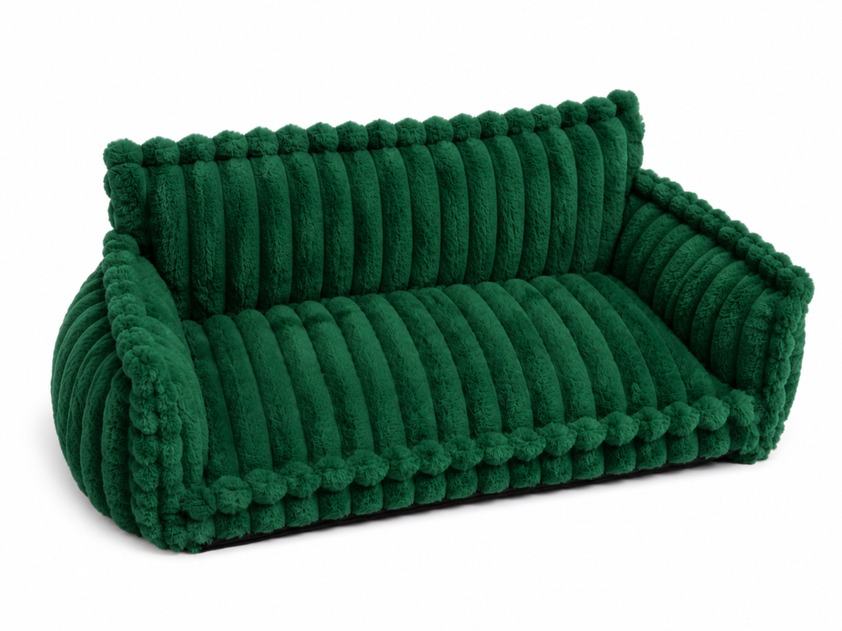 Durable Large Plush Dog Sofa Bed with Bolster Sides
