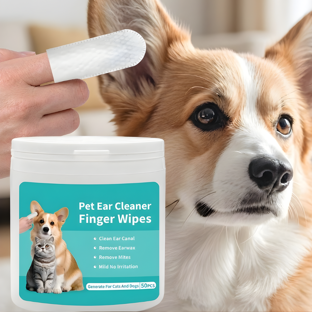 Dog Ear Cleaning Finger Wipes Pet Earwax Remover