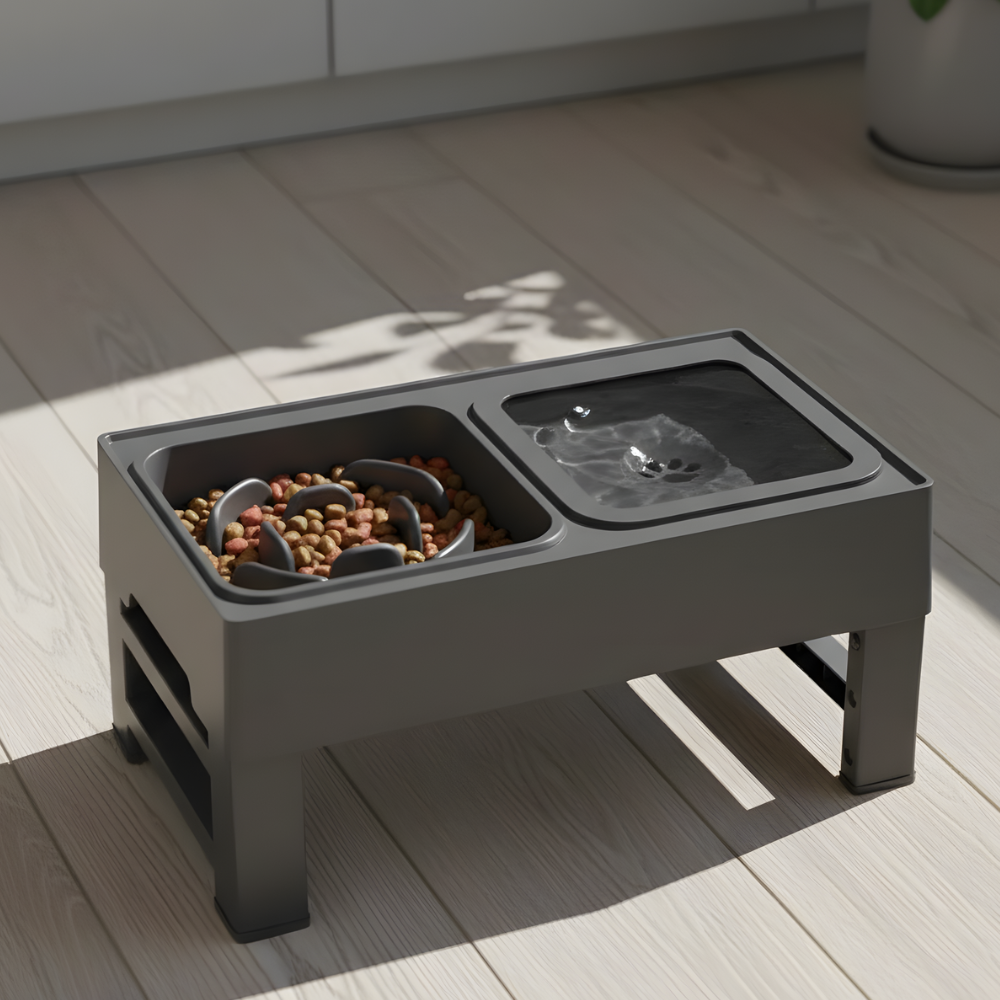 Elevated Dog Bowl Stand Raised Feeder Double Bowls Large