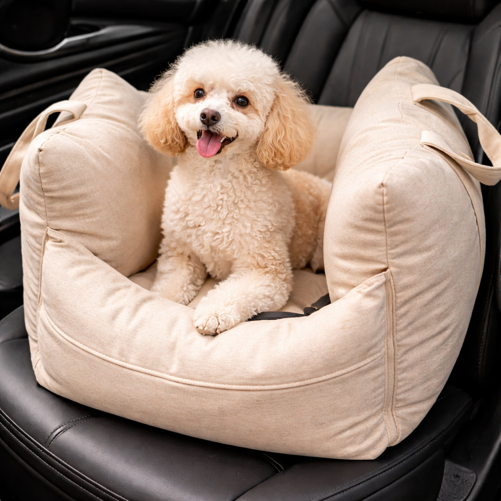 Luxury Waterproof Dog Car Seat Bed with Adjustable Leashes | Cozy Travel Bed for Ultimate Comfort 2