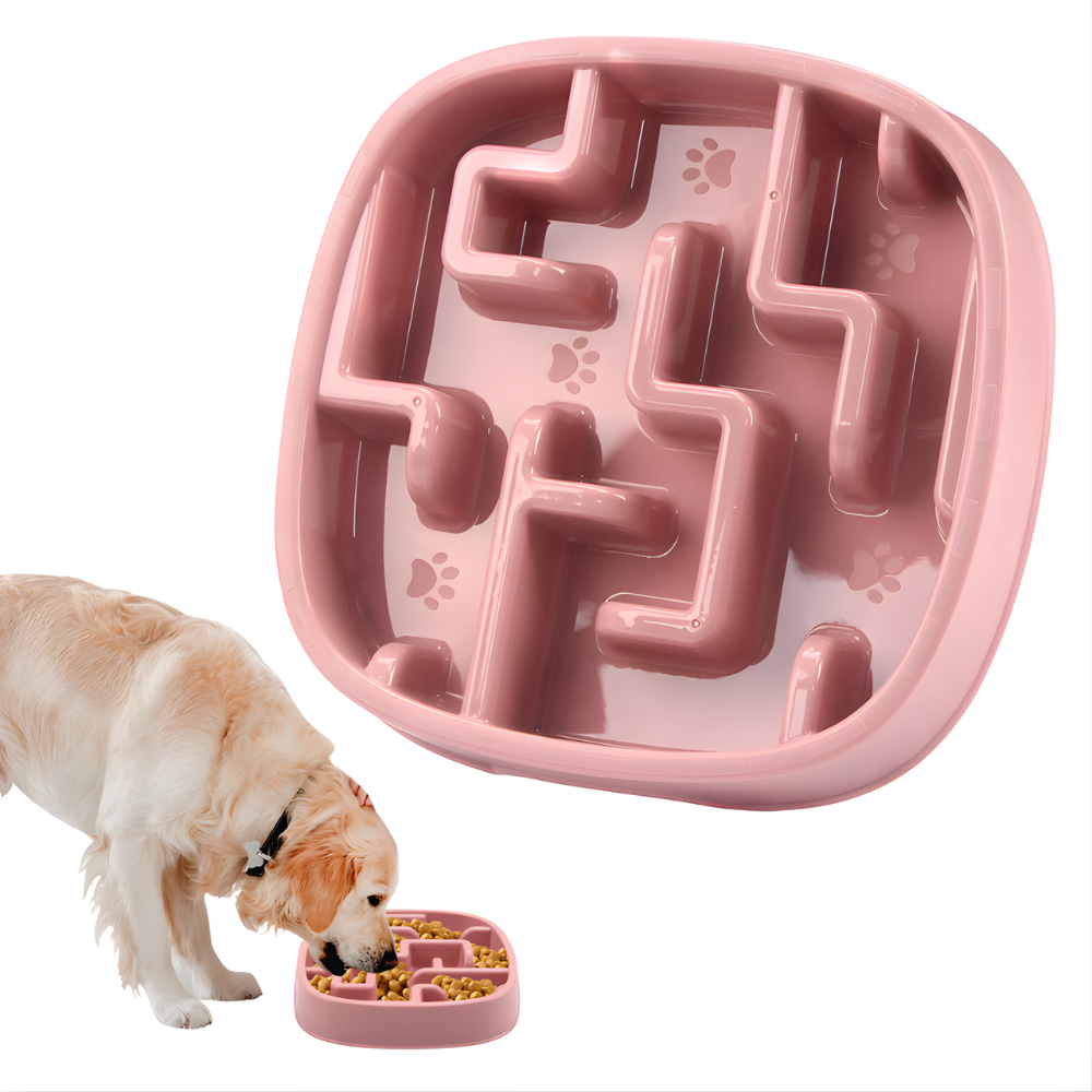 Dog Slow Feeder Bowl Anti Gulp Puzzle Feeding Dish