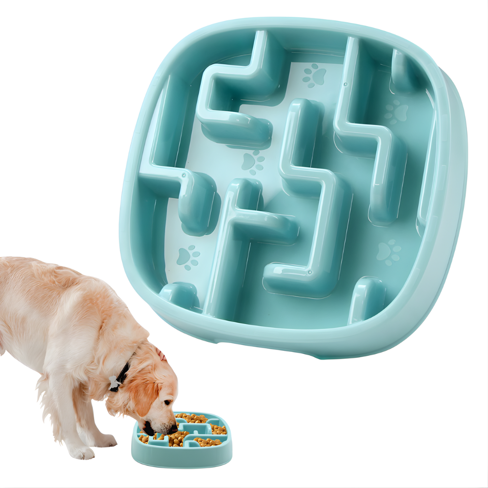Dog Slow Feeder Bowl Anti Gulp Puzzle Feeding Dish