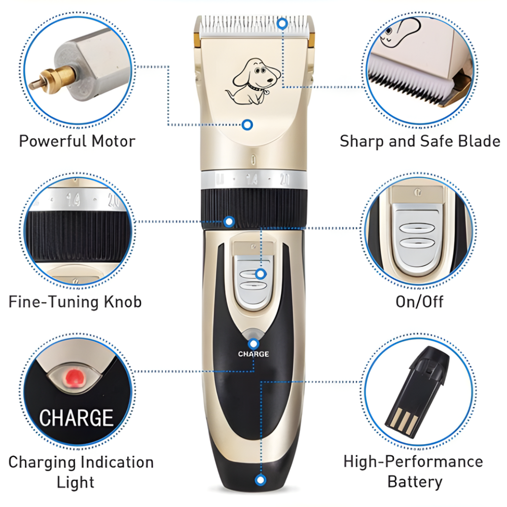 Cordless Dog Grooming Clippers Quiet Low Noise Home Kit