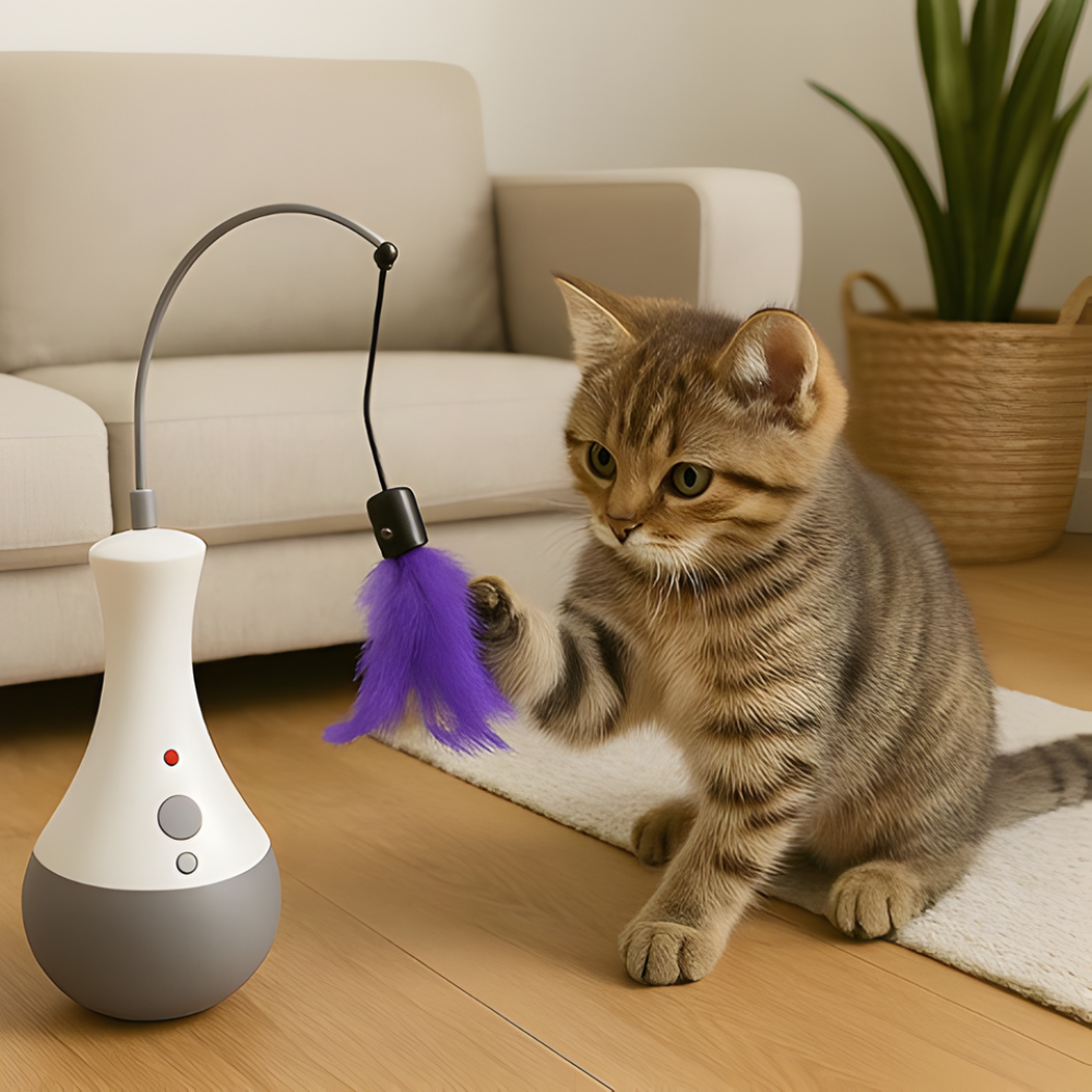 Automatic Cat Wand Toy Interactive Feather Indoor Kitten