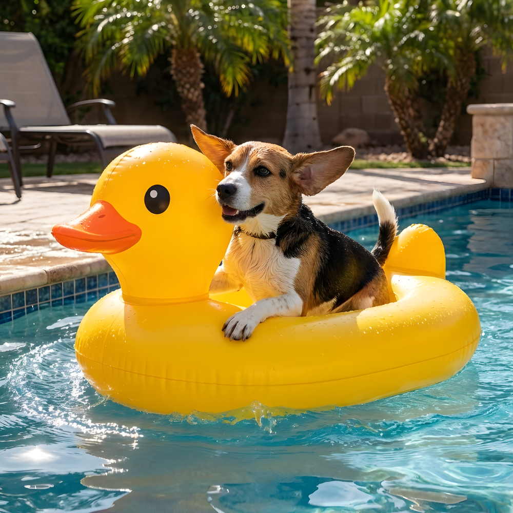 Inflatable Dog Pool Float Ride On Whale Summer Water Toy