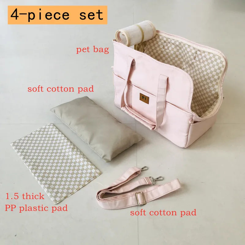 Dog Carrier Tote Bag Hands Free Shoulder For Travel