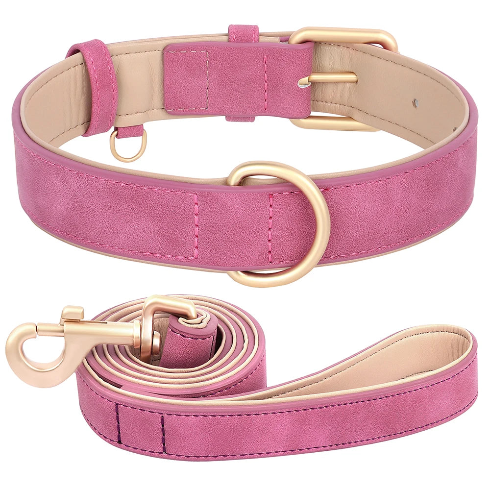 Dog Collar and Leash Set Velvet For All Dog Sizes