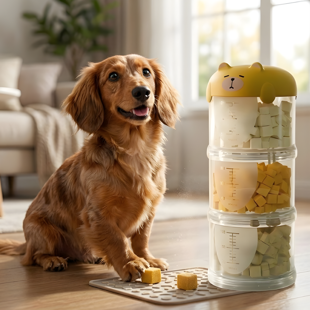 Dog Treat Dispenser Stackable Training Reward Container