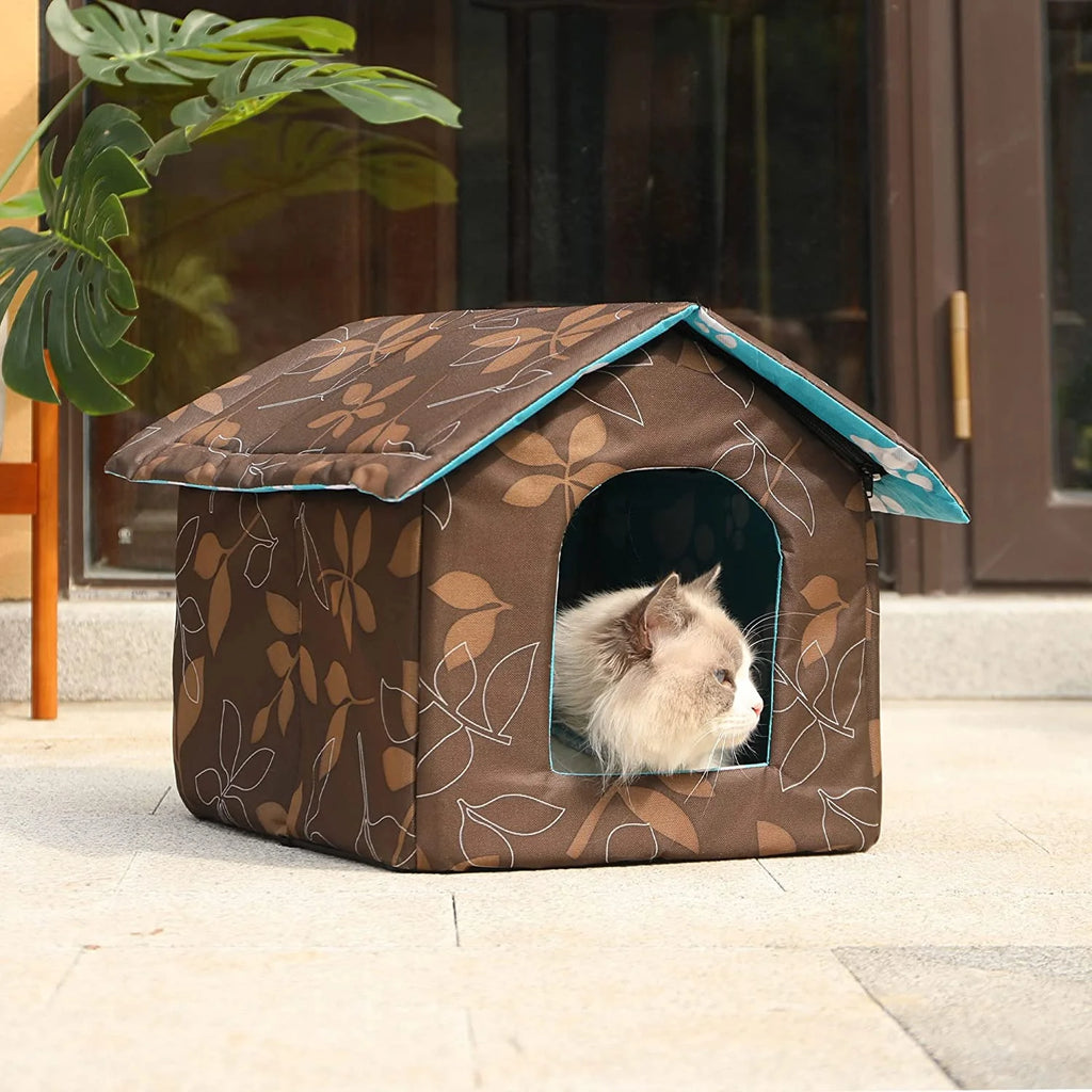 Cat House Tent Indoor Pet Hideaway with Window Bed