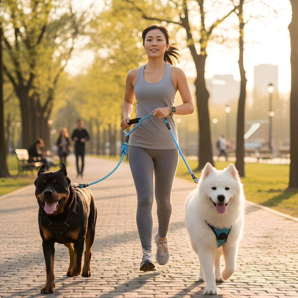 Double Dog Lead Coupler Twin Two Dogs Walking Splitter