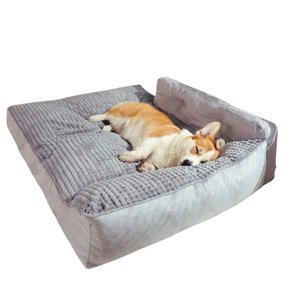 Dog Sofa Bed Quilted Plush Deep Cushion Bolster Washable Pet Bed
