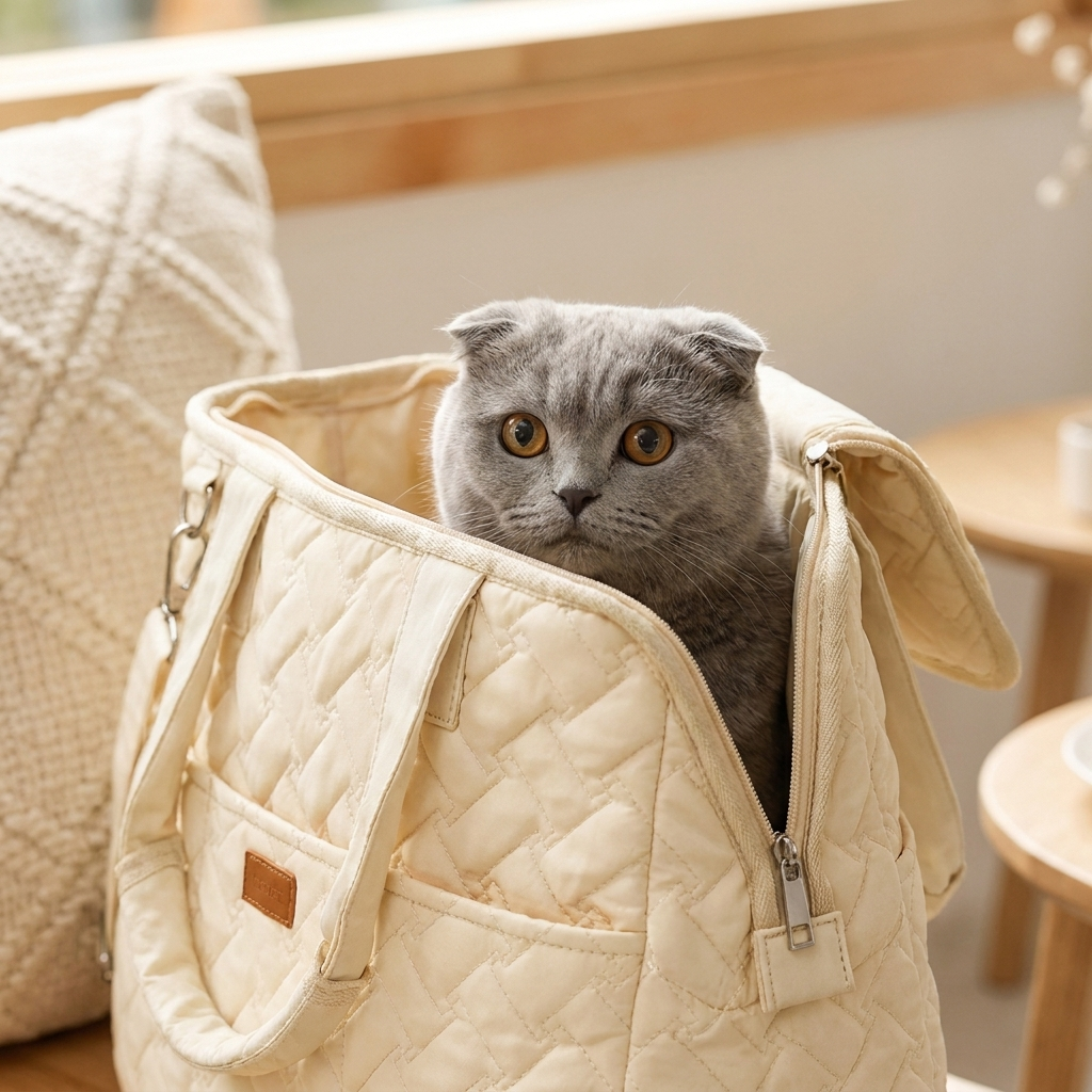 Cat Carrier Bag Travel Shoulder Tote with Padded Sides