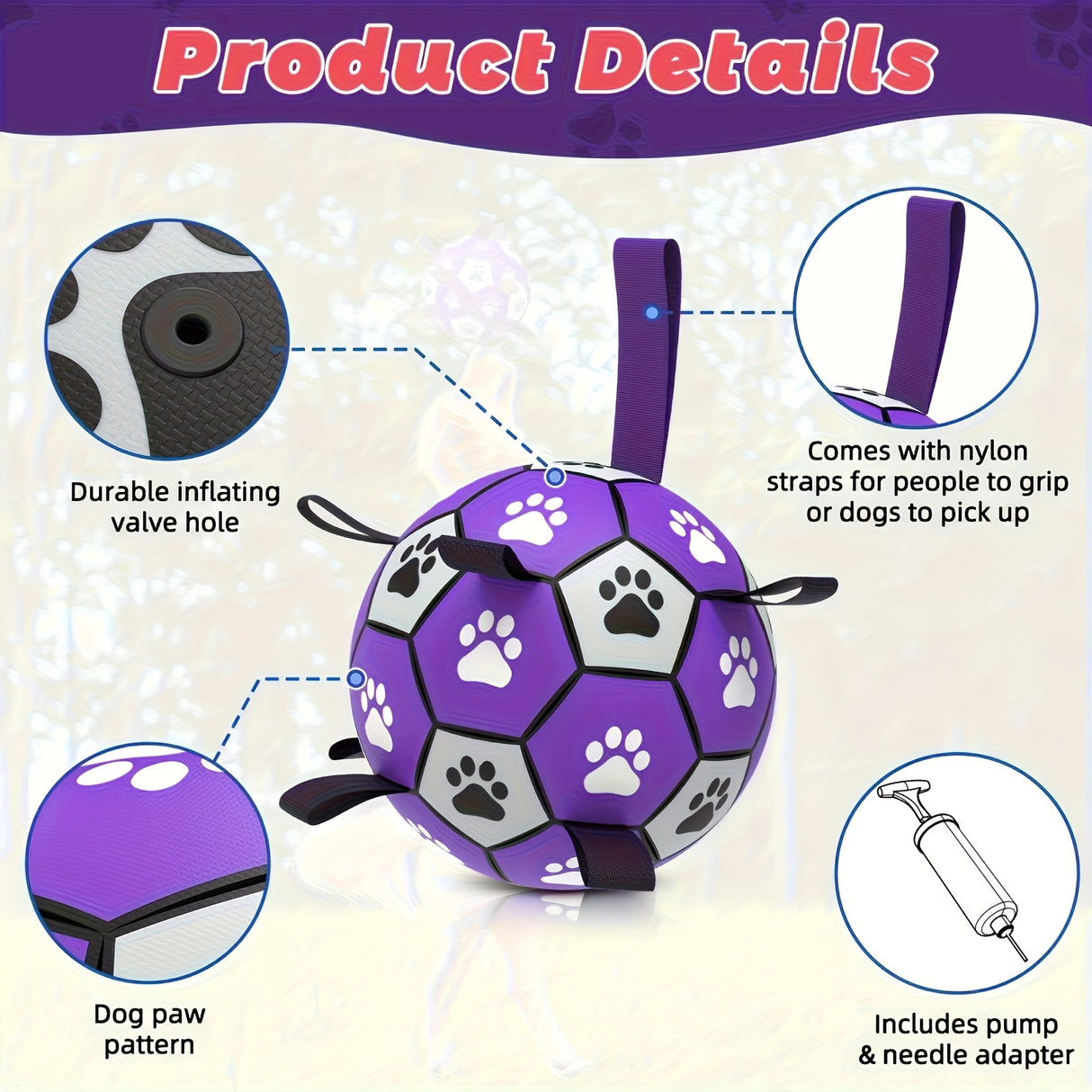 Interactive Dog Toy - Durable Football Dog Toy For Chewing