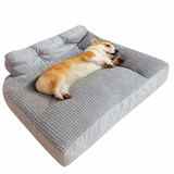 Dog Sofa Bed Quilted Plush Deep Cushion Bolster Washable Pet Bed