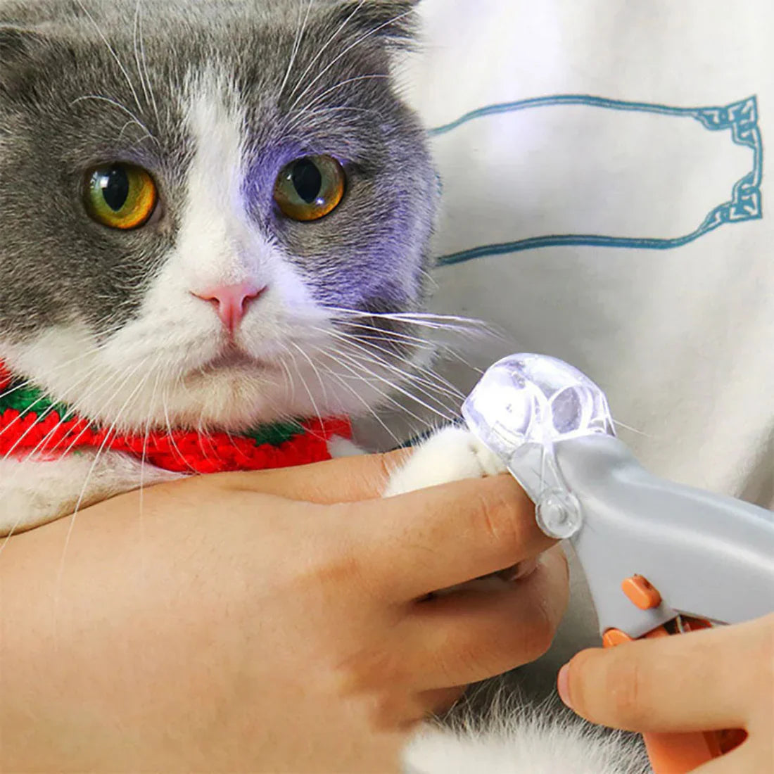 Cat Nail Clippers with LED Light Pet Claw Trimmer Tool