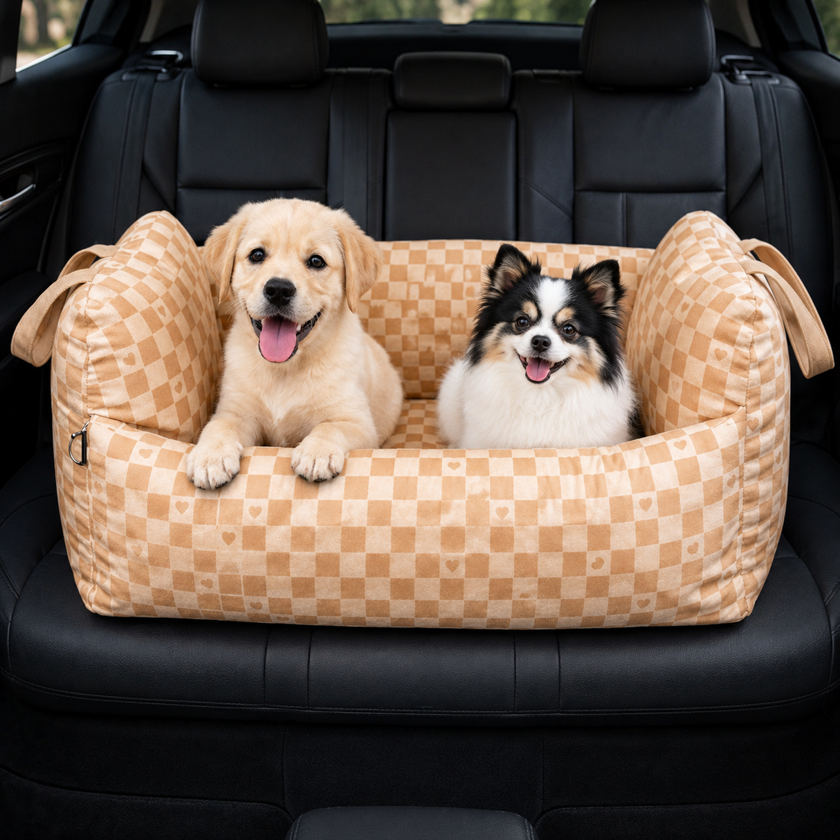 Dog Car Seat - Adjustable Leads Cosy Travel Dog Carrier