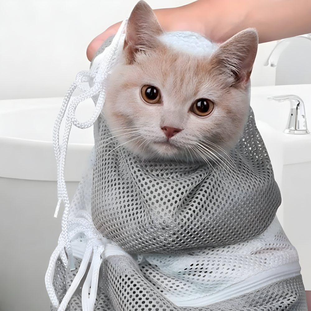 Cat Bathing Bag Mesh Grooming Restraint Bag for Washing