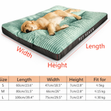 Large Corduroy Dog Bed Thick Cushion Washable Pet Mattress