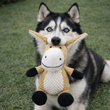 Dog Plush Squeaky Toy Soft Animal Chew Toy with Rope Tail