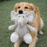 Dog Plush Squeaky Toy Soft Animal Chew Toy with Rope Tail