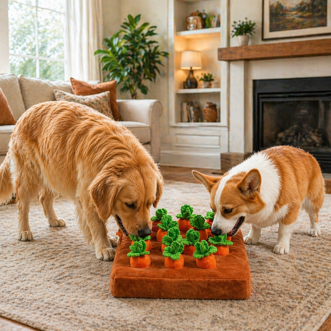 Carrot Garden Interactive Treat Hiding Toy For Dogs