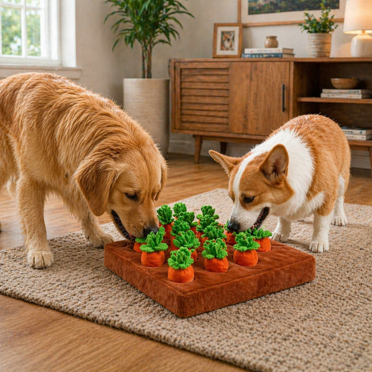 Carrot Garden Interactive Treat Hiding Toy For Dogs