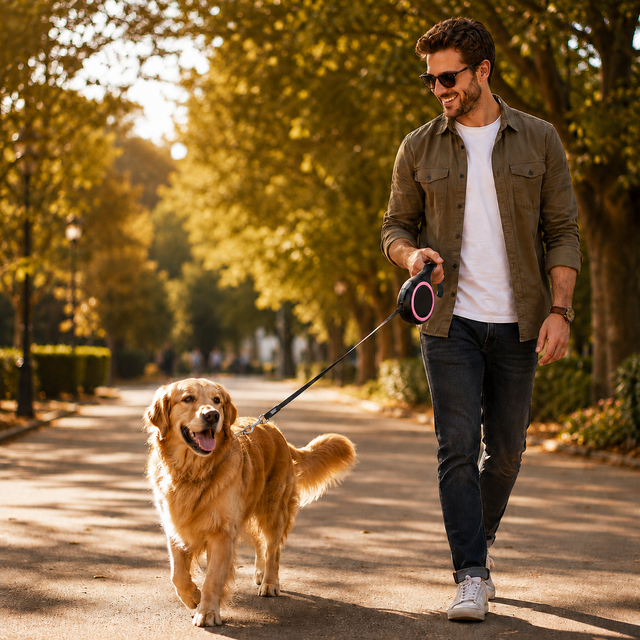 Dog Leash - Retractable Dog Leash With Auto Lock