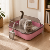 Cat Litter Box - Cat Cleaning Litter Tray
