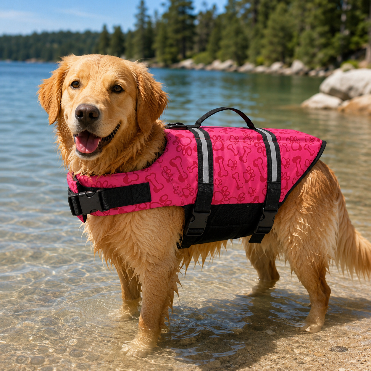 Dog Life Jacket - Reflective Adjustable Life Jacket For Dogs