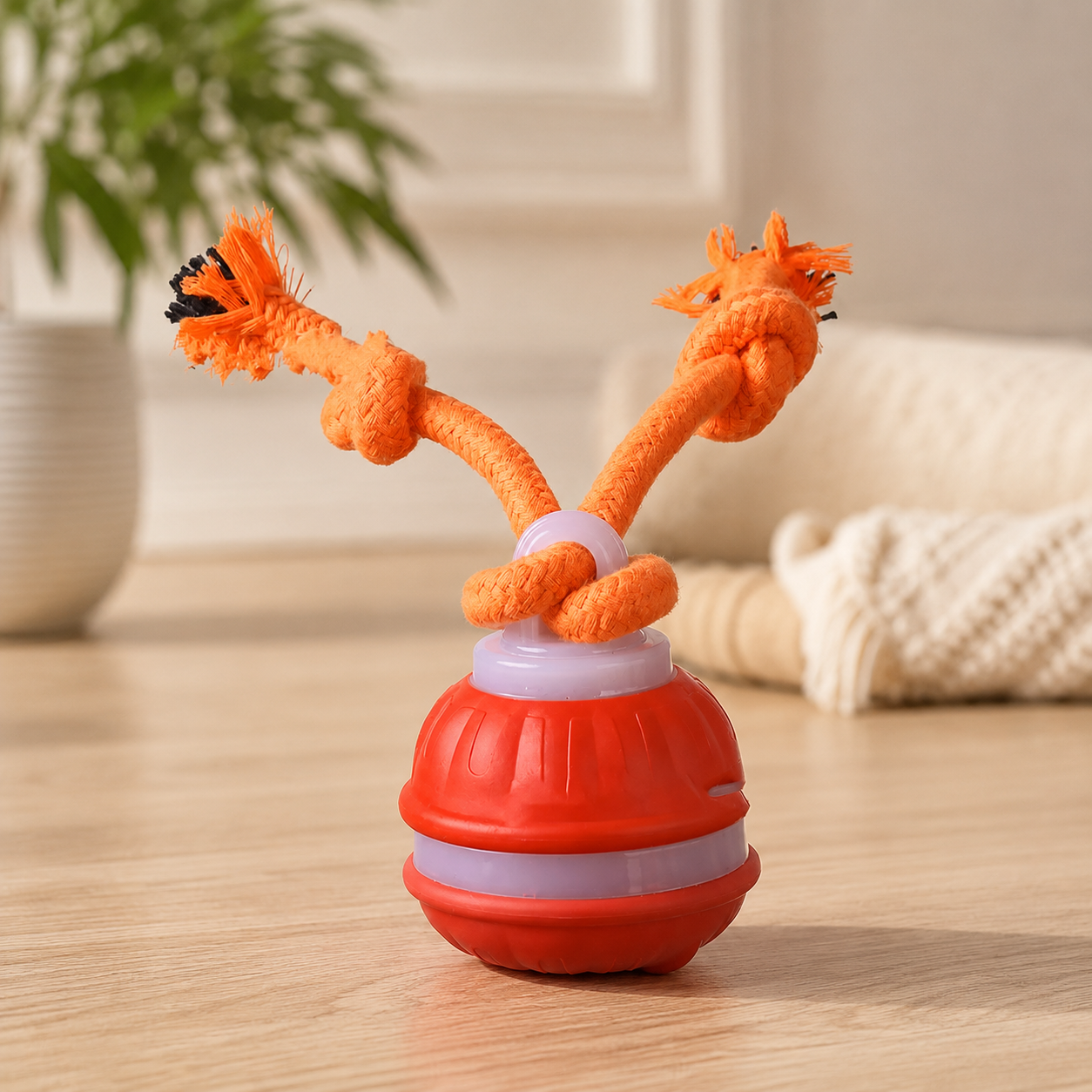 Pet Toy - Interactive Dog and Cat Toy Ball With Rope