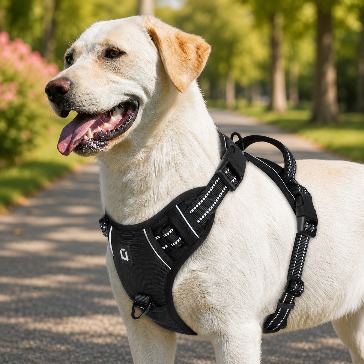 No Pull Dog Harness - Adjustable Reflective Soft Padded Dog Harness