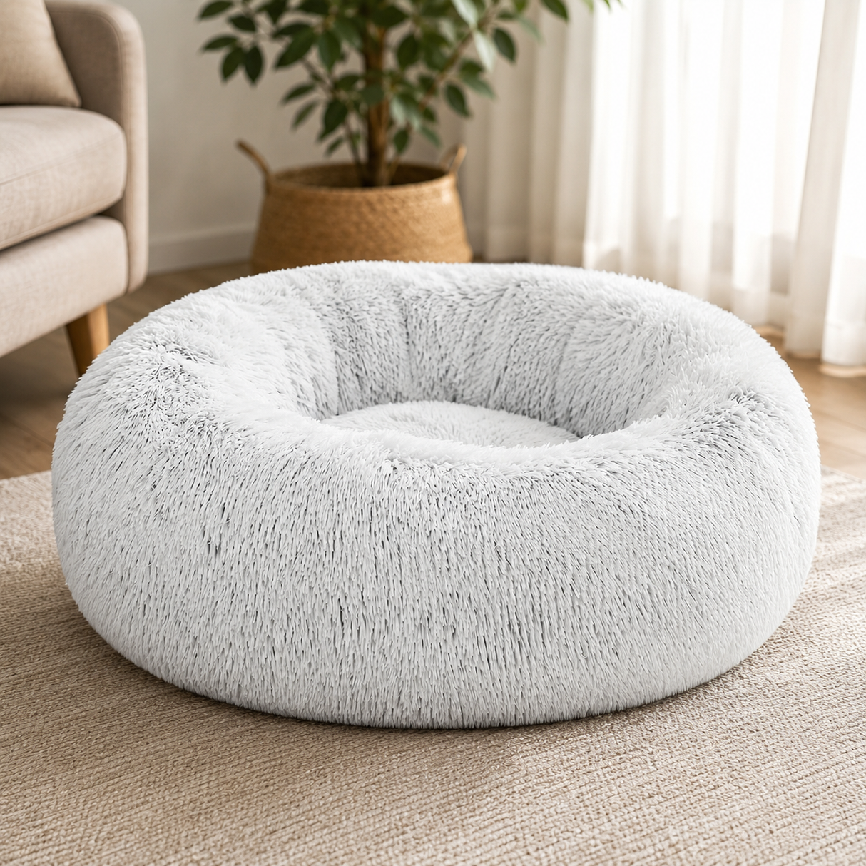 Dog Bed - Calming Plush Soft Dog Bed