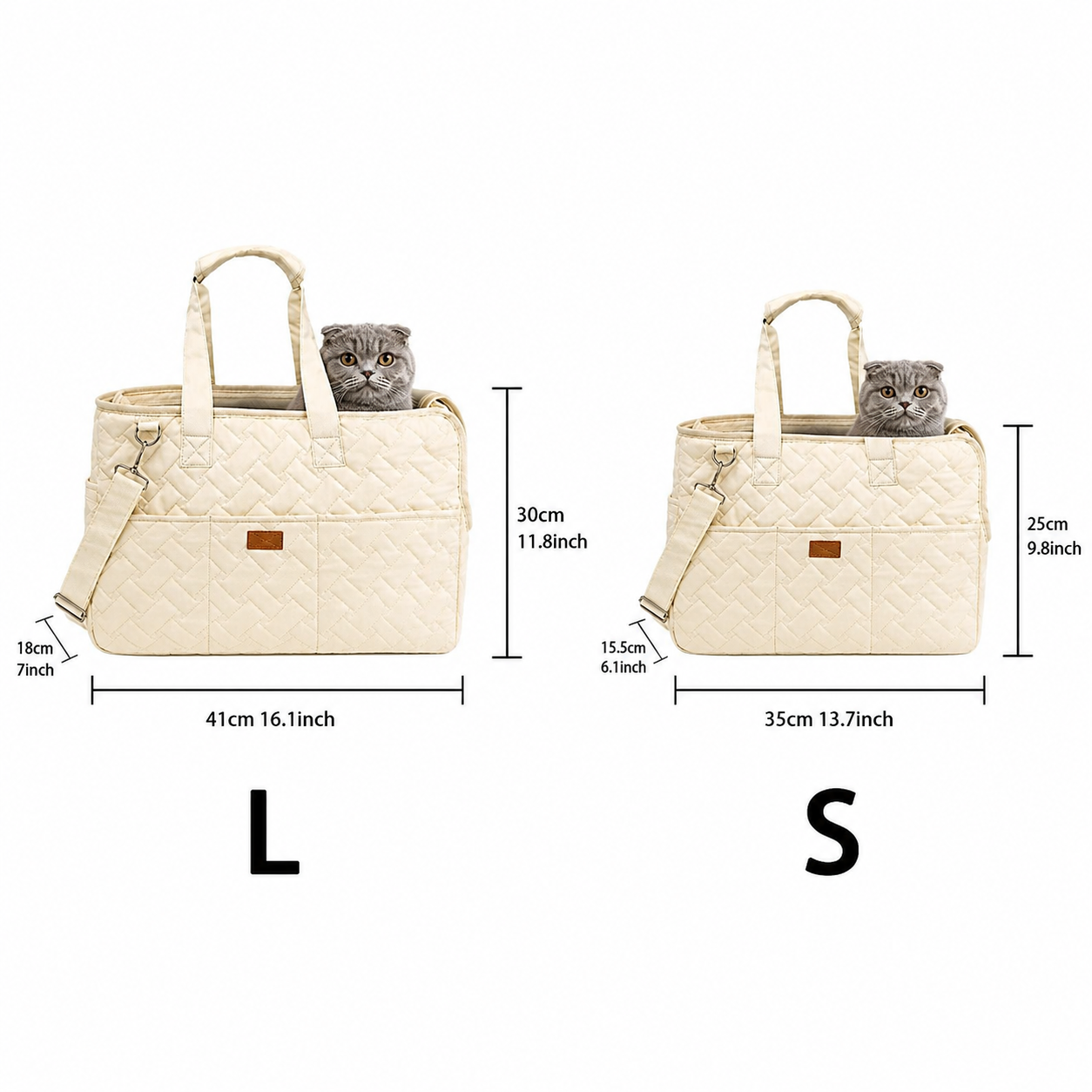 Cat Carrier Bag Travel Shoulder Tote with Padded Sides
