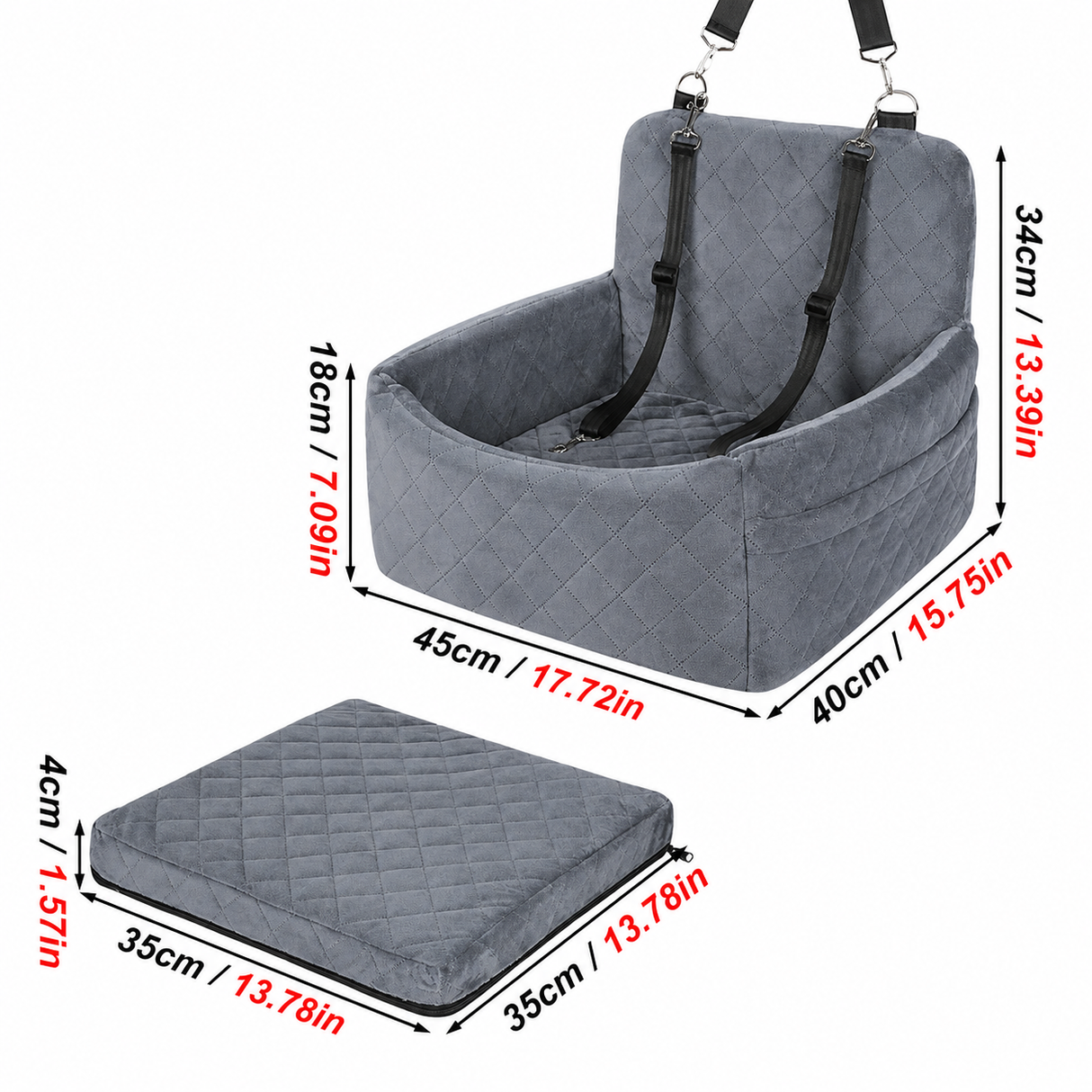 Dog Car Seat - Booster Travel Dog Car Carrier Seat