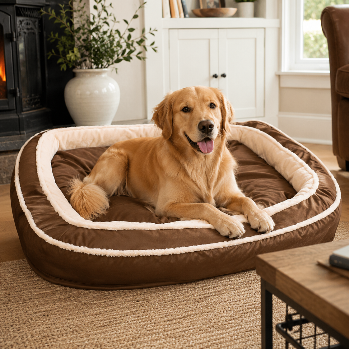 Comfortable Dog Bed Washable Extra Plush Sofa Deep Cushion Bolster Pet Bed