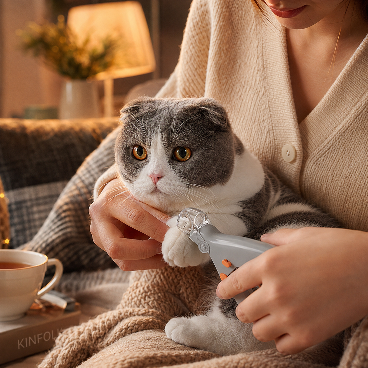 Cat Nail Clippers with LED Light Pet Claw Trimmer Tool
