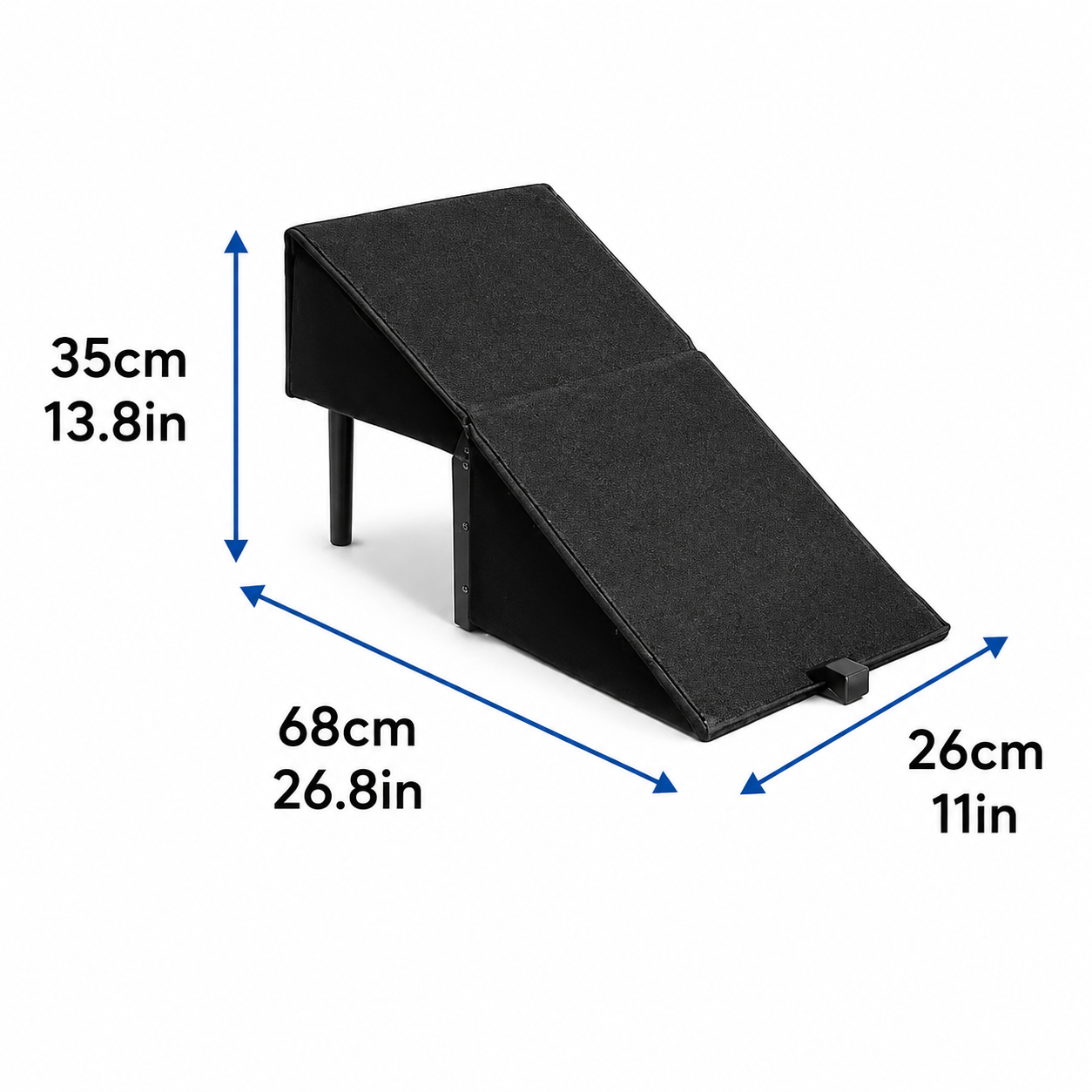 Dog Ramp for Bed Sofa Pet Ramp with Wooden Legs Fabric Steps
