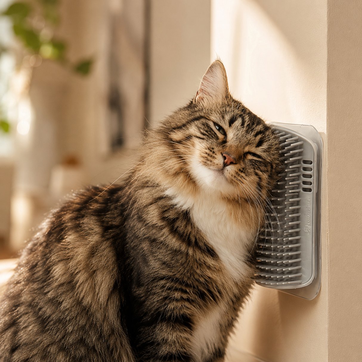 Cat Wall Scratcher Self Grooming Brush Corner Massage Tool