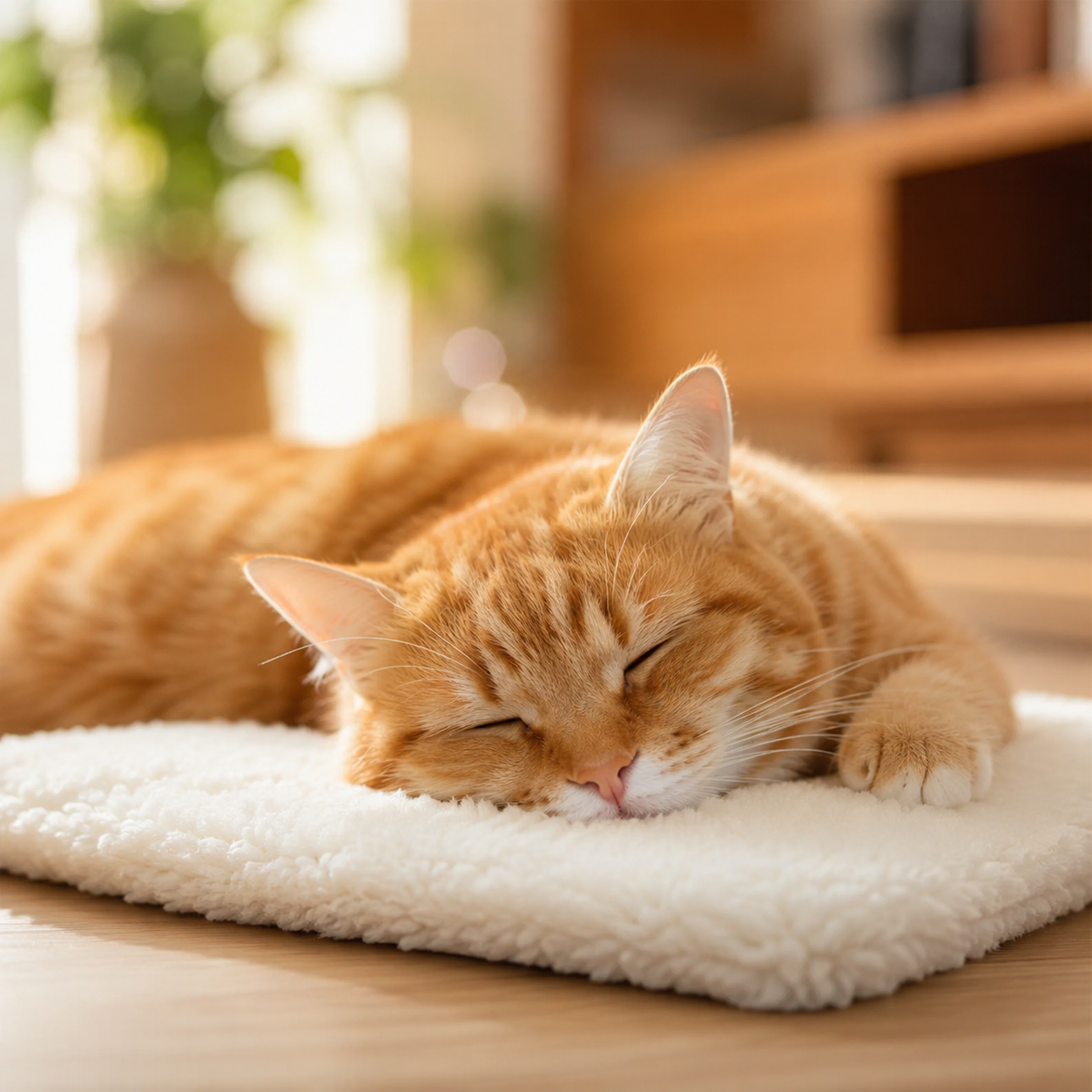 Cat Sleeping Mat Soft Fluffy Pet Bed Rug Indoor Floor Pad