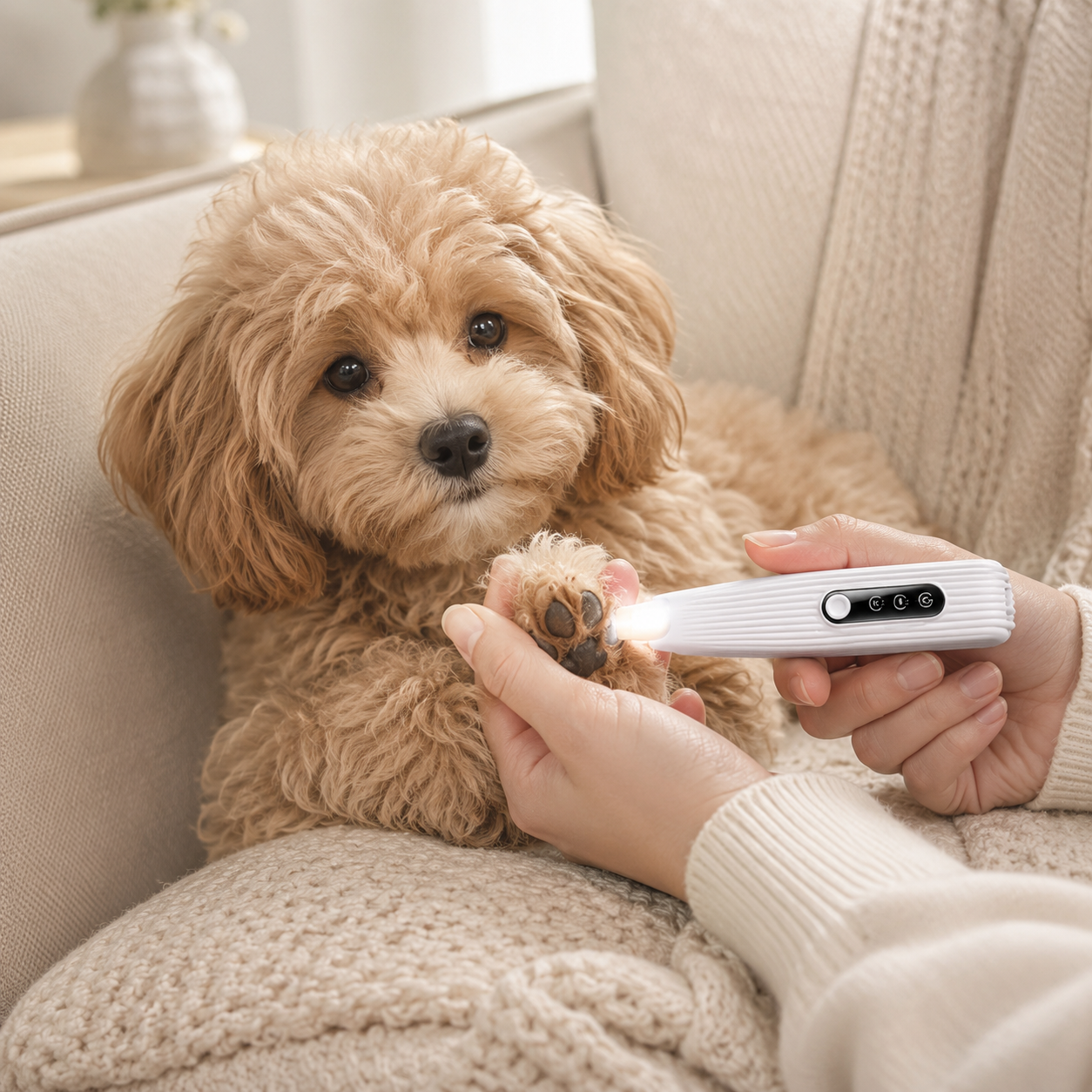 Dog Nail Grinder Electric LED Light Pet Claw Trimmer Tool